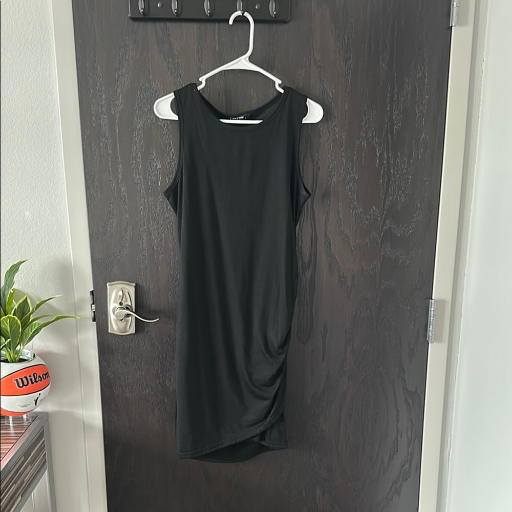 Black Sleeveless Halter Mini Dress